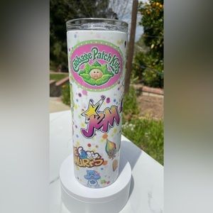 80’s cartoon characters shimmer 20oz tumbler